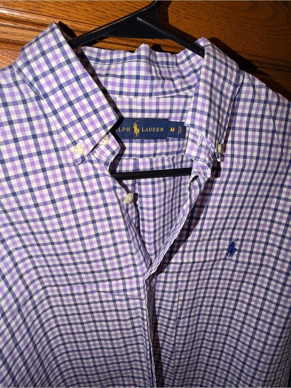 Polo by Ralph Lauren Blue & White Check Cotton Button-Down Shirt